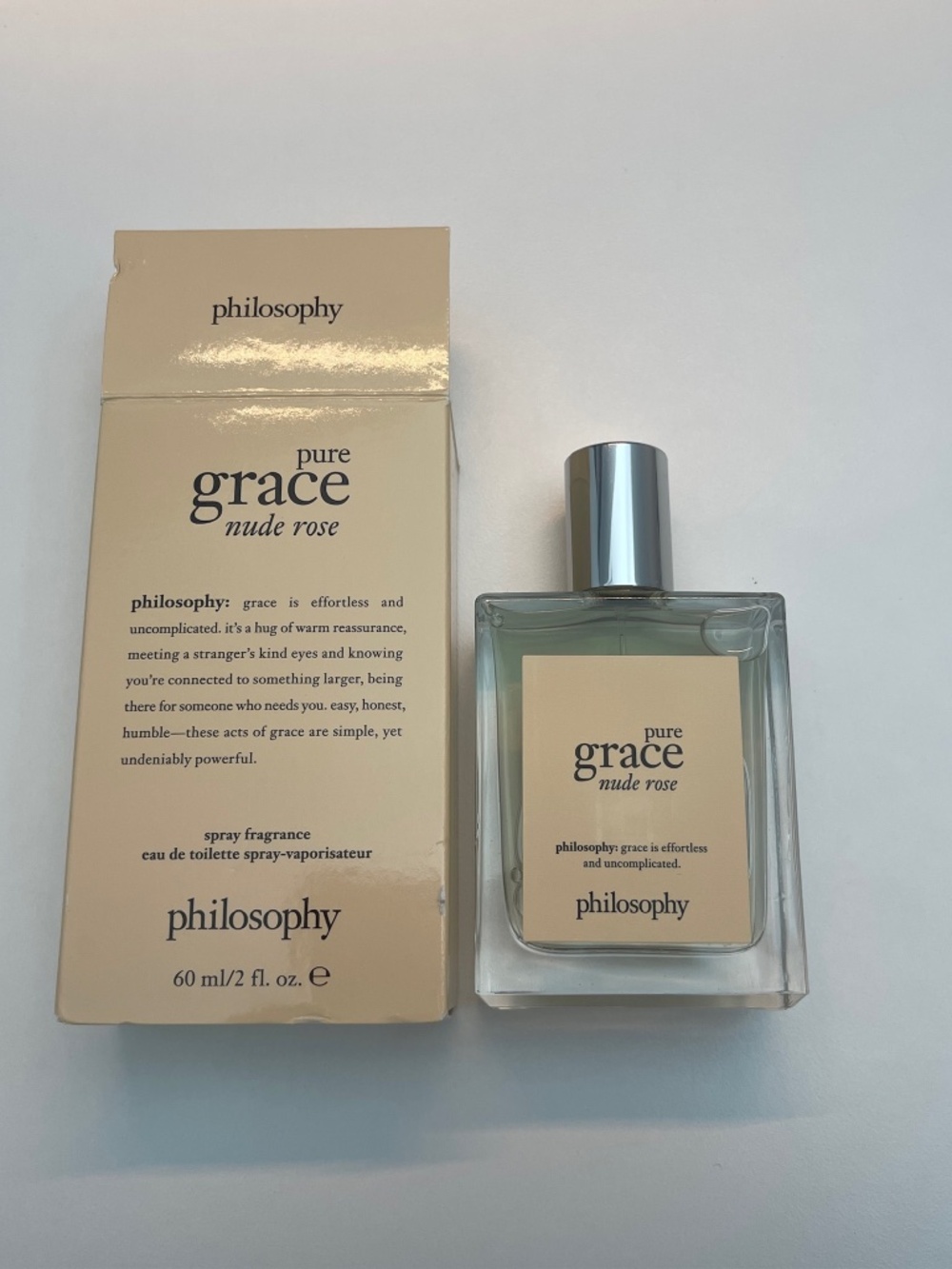OPEN BOX Pure Grace Nude Rose Philosophy EDT Spray 2oz For Women 60ml
